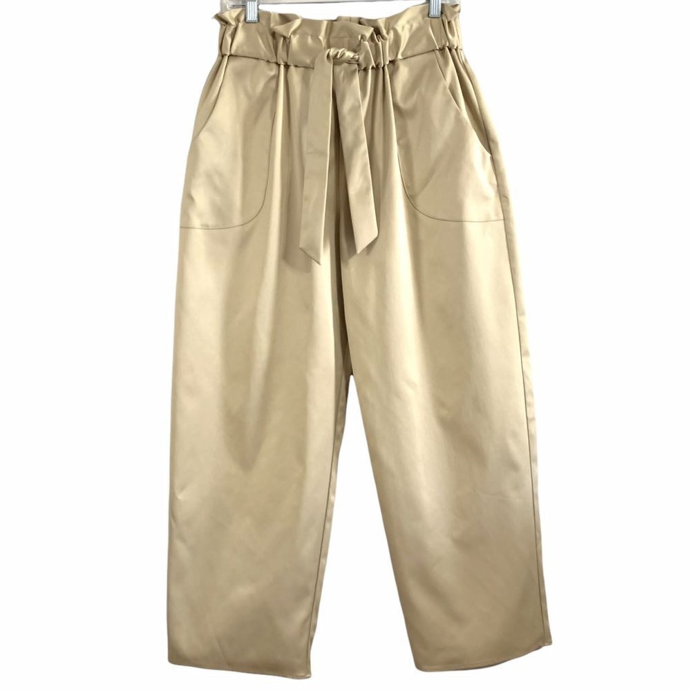 Milly Kori Paperbag Waist Trousers Pant Taffeta M
